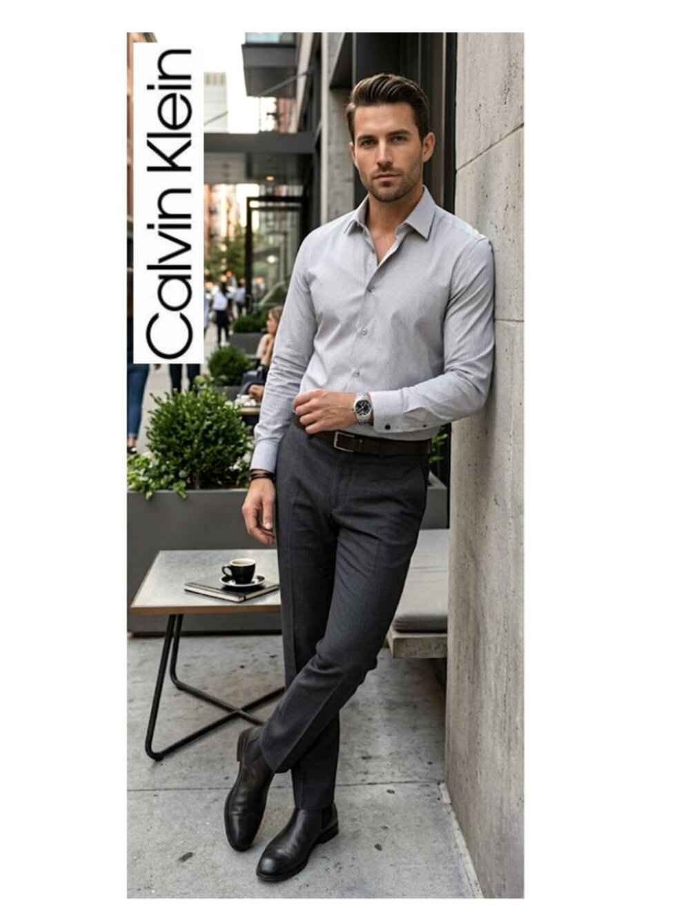 (3 for $30) CALVIN KLEIN - Men's cotton non-iron slim fit dress shirt